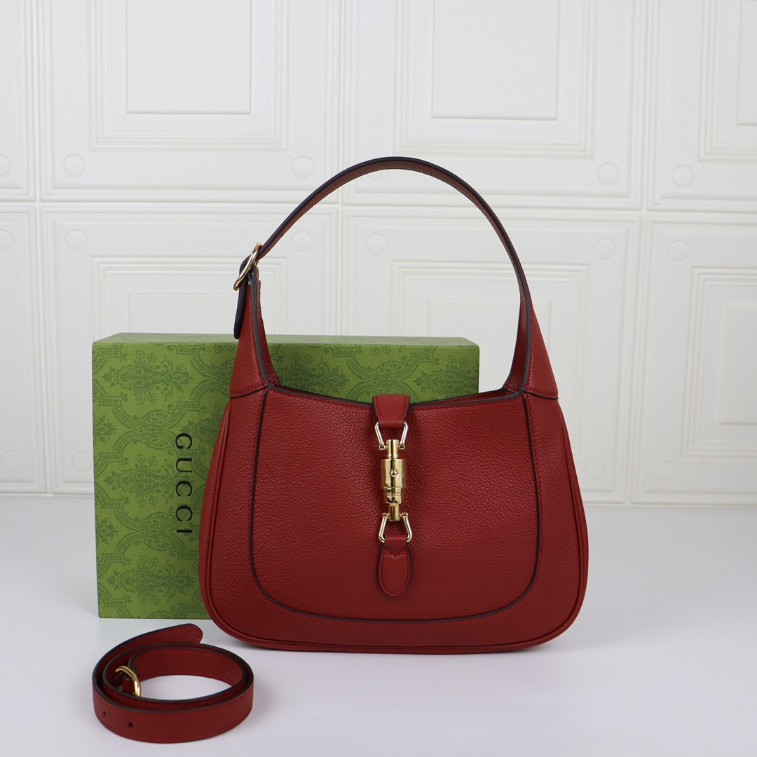 GUCCI JACKIE SMALL SHOULDER BAG Rosso Ancora 10.8 x 7.5 x 1.6 - Image 2