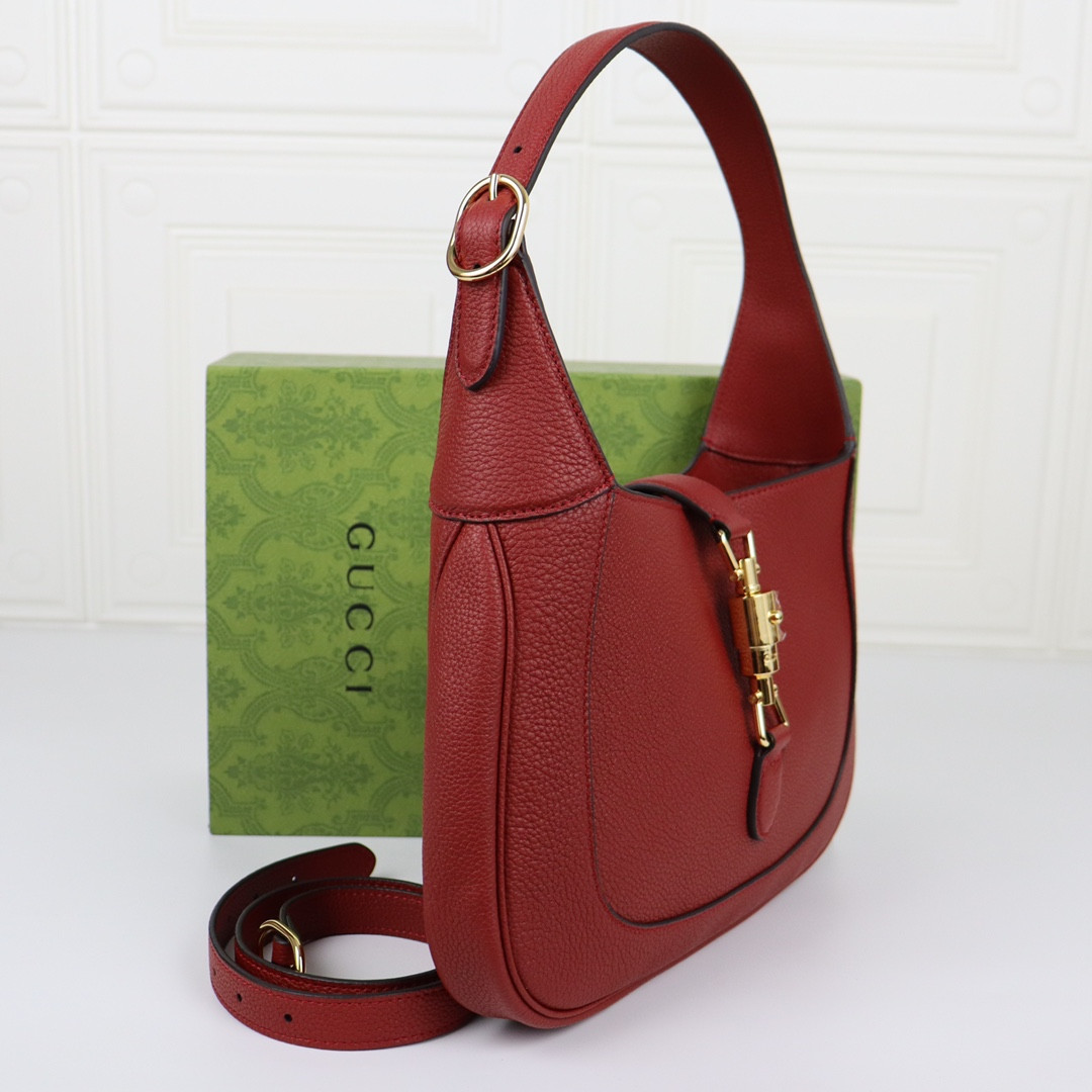 GUCCI JACKIE SMALL SHOULDER BAG Rosso Ancora 10.8 x 7.5 x 1.6 - Image 4