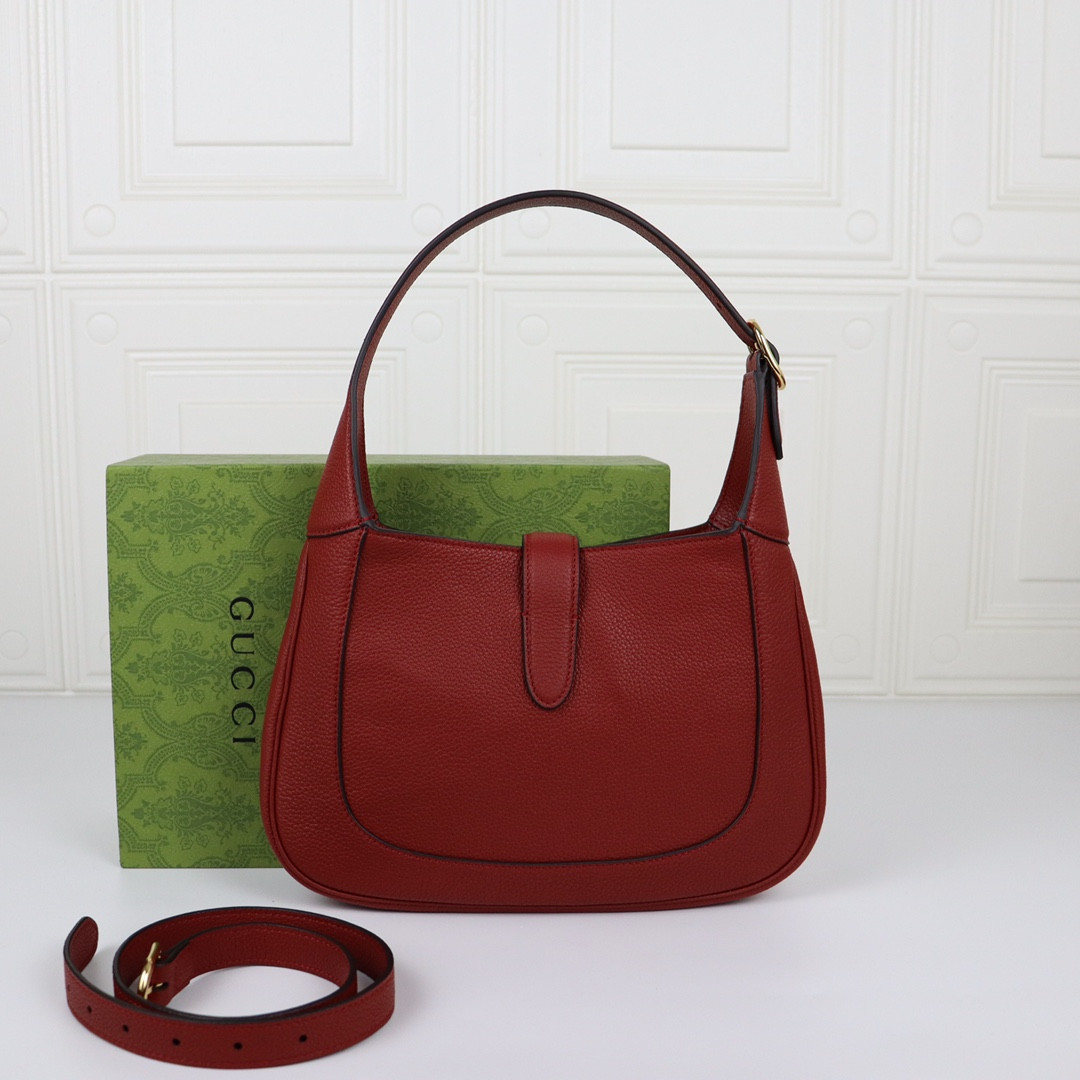 GUCCI JACKIE SMALL SHOULDER BAG Rosso Ancora 10.8 x 7.5 x 1.6 - Image 5