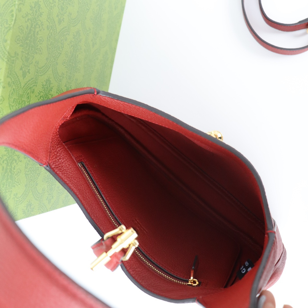 GUCCI JACKIE SMALL SHOULDER BAG Rosso Ancora 10.8 x 7.5 x 1.6 - Image 8