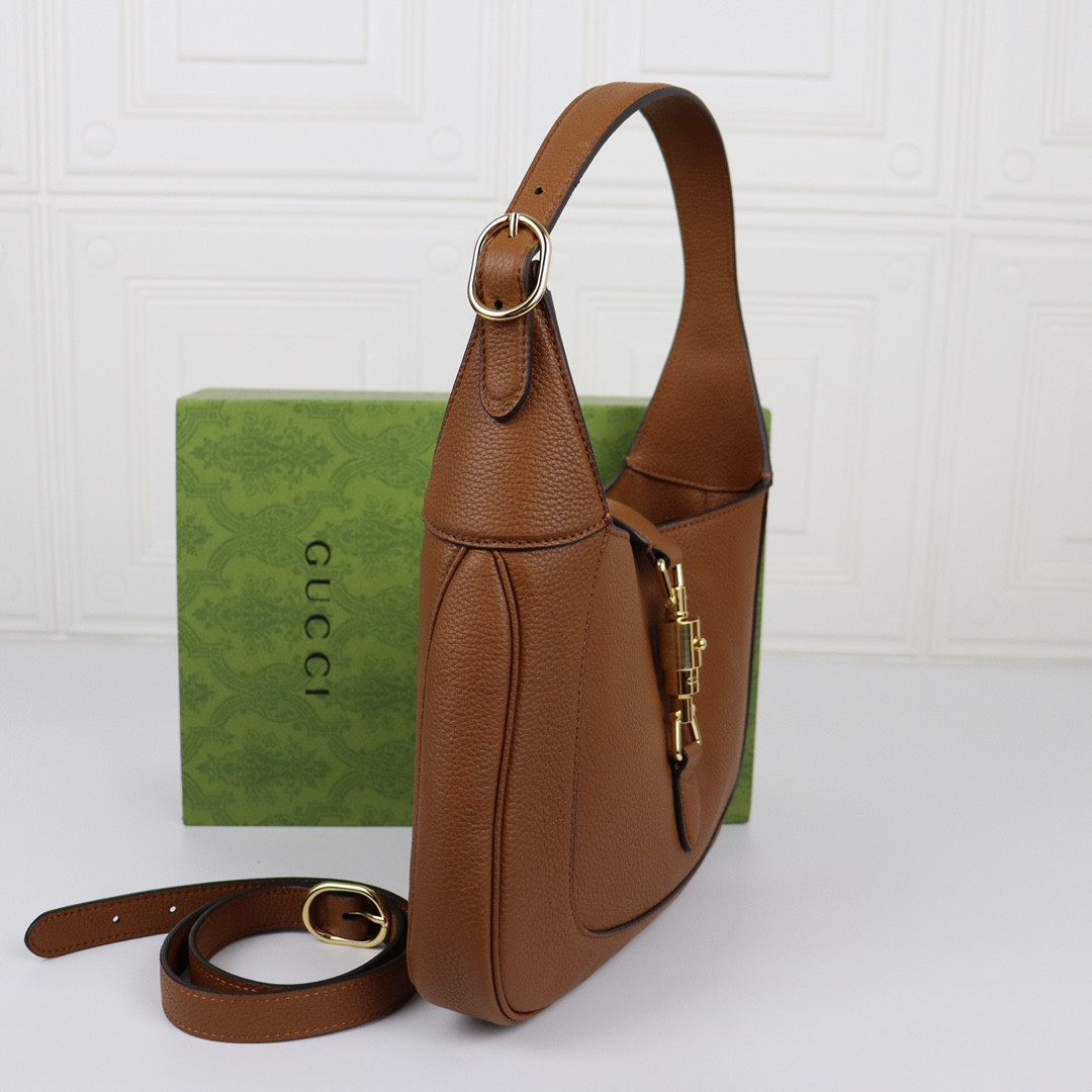 GUCCI JACKIE SMALL SHOULDER BAG Brown 10.8 x 7.5 x 1.6 - Image 4