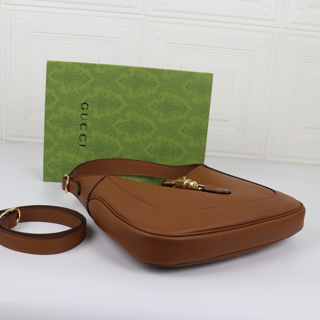 GUCCI JACKIE SMALL SHOULDER BAG Brown 10.8 x 7.5 x 1.6 - Image 5