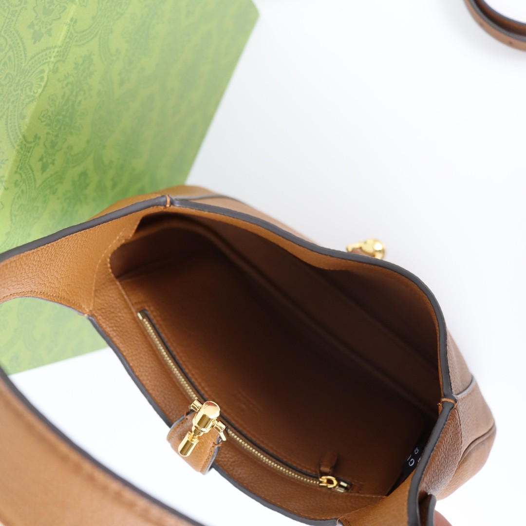 GUCCI JACKIE SMALL SHOULDER BAG Brown 10.8 x 7.5 x 1.6 - Image 8