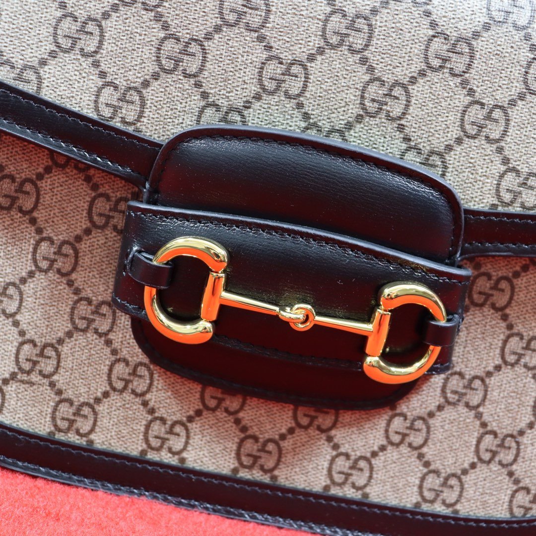 GUCCI HORSEBIT 1955 SHOULDER BAG Beige Black 9.8 x 7 x 3.1 - Image 3
