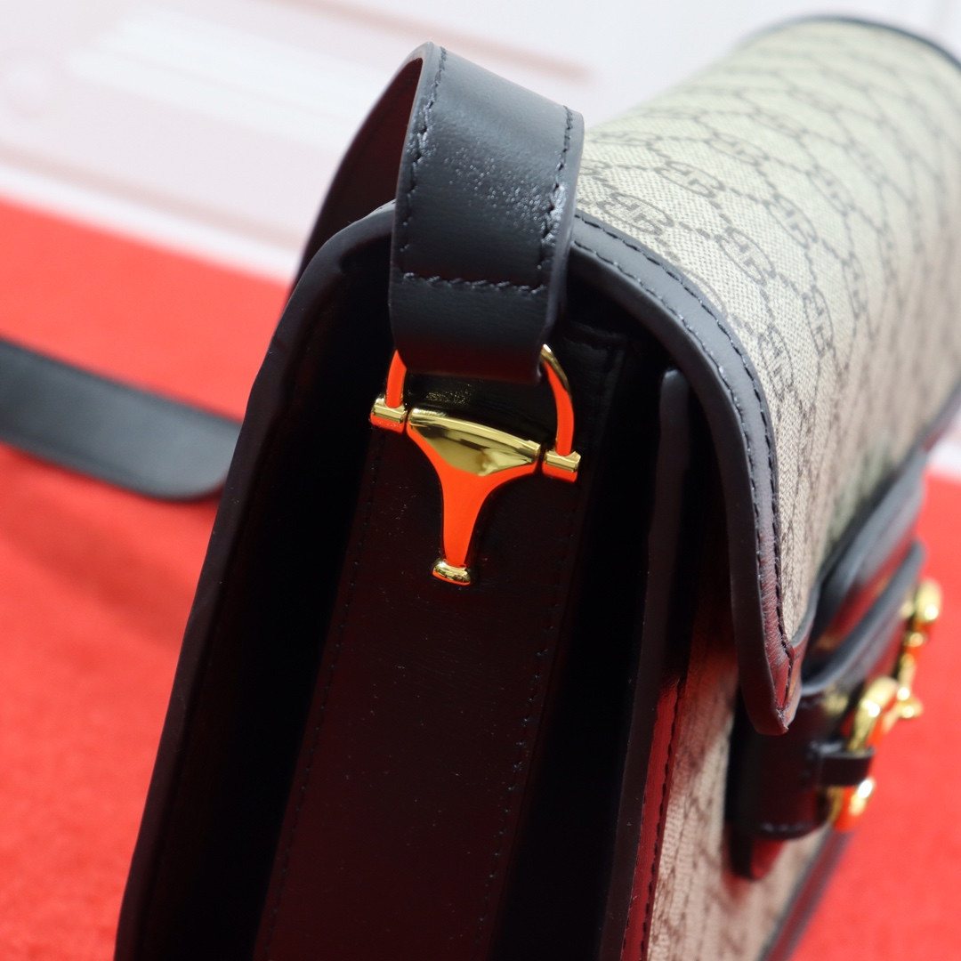 GUCCI HORSEBIT 1955 SHOULDER BAG Beige Black 9.8 x 7 x 3.1 - Image 5