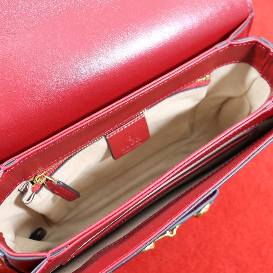 GUCCI HORSEBIT 1955 SHOULDER BAG RED 9.8 x 7 x 3.1 - Image 9
