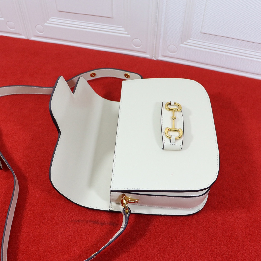 GUCCI HORSEBIT 1955 SHOULDER BAG WHITE 9.8 x 7 x 3.1 - Image 8