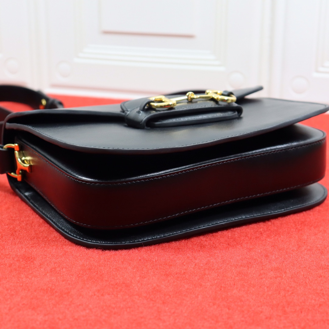 GUCCI HORSEBIT 1955 SHOULDER BAG BLACK 9.8 x 7 x 3.1 - Image 4