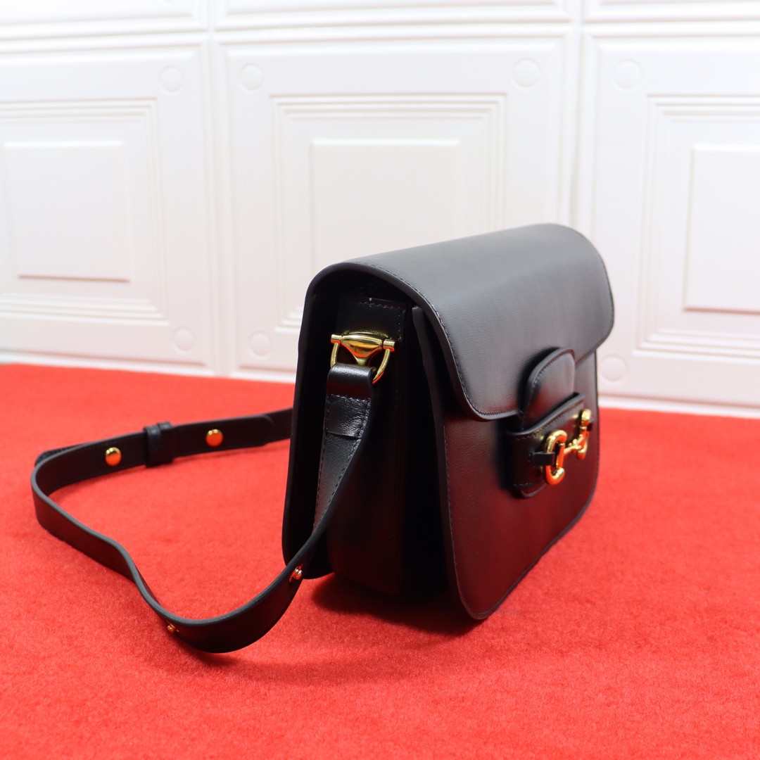 GUCCI HORSEBIT 1955 SHOULDER BAG BLACK 9.8 x 7 x 3.1 - Image 7