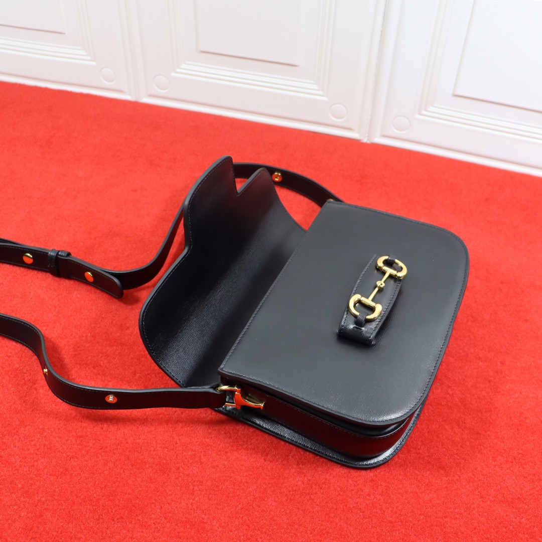 GUCCI HORSEBIT 1955 SHOULDER BAG BLACK 9.8 x 7 x 3.1 - Image 8