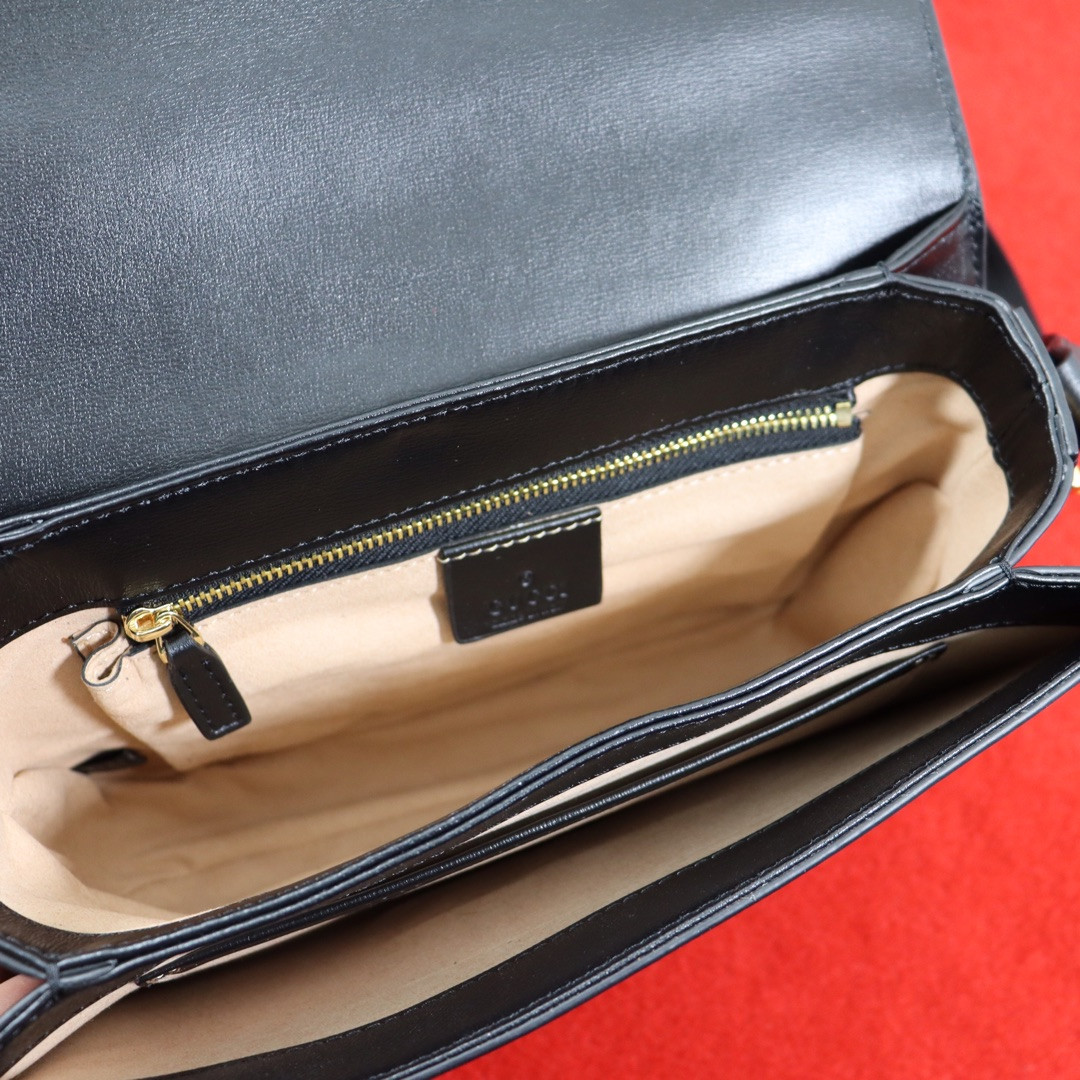 GUCCI HORSEBIT 1955 SHOULDER BAG BLACK 9.8 x 7 x 3.1 - Image 9