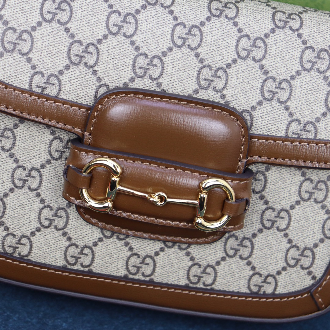 GUCCI HORSEBIT 1955 MINI BAG Beige and ebony 8.1 x 5.7 x 2 - Image 3