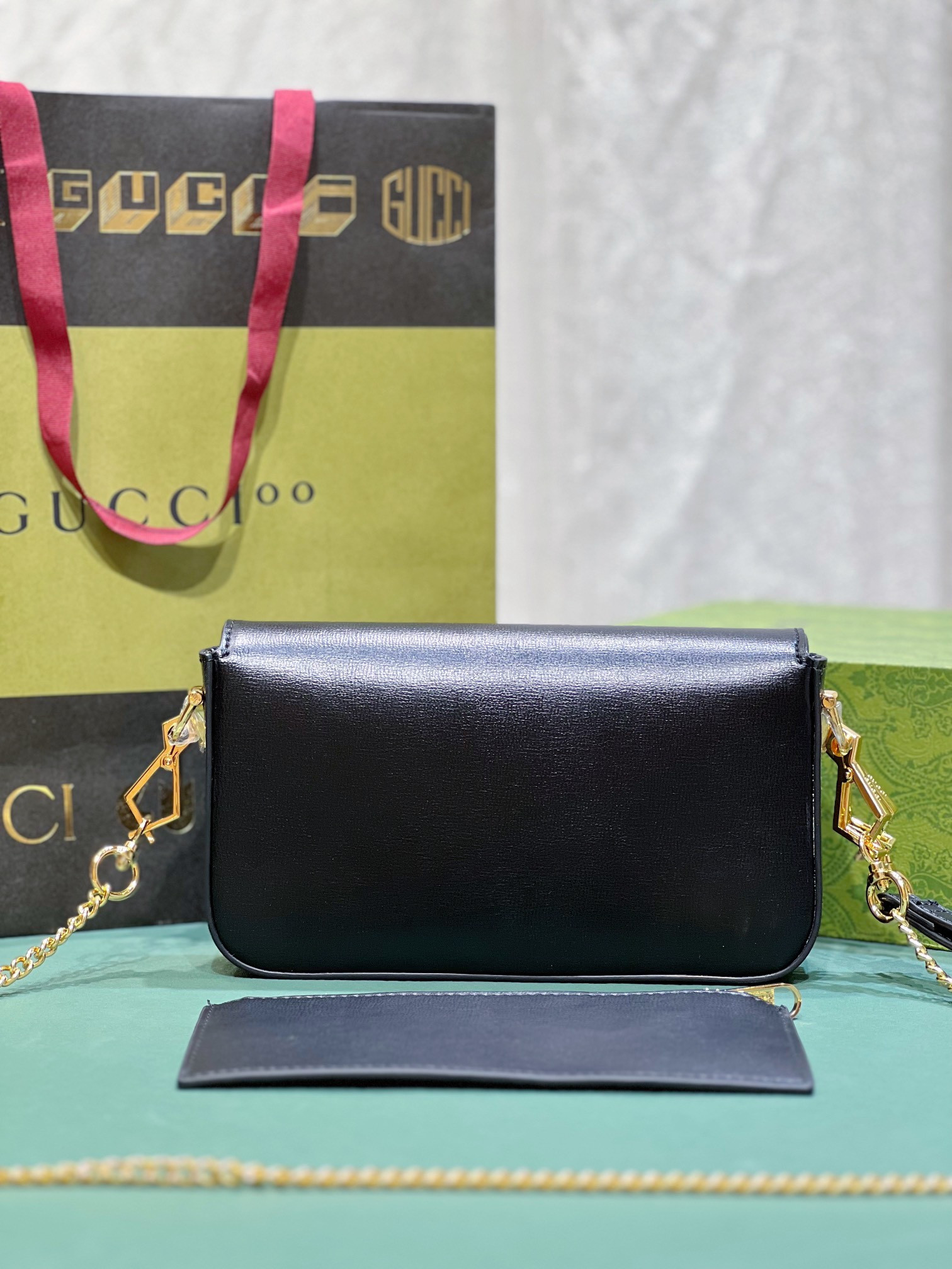 GUCCI HORSEBIT 1955 MINI BAG BLACK 8.5 x 4.9 x 1.2 - Image 3