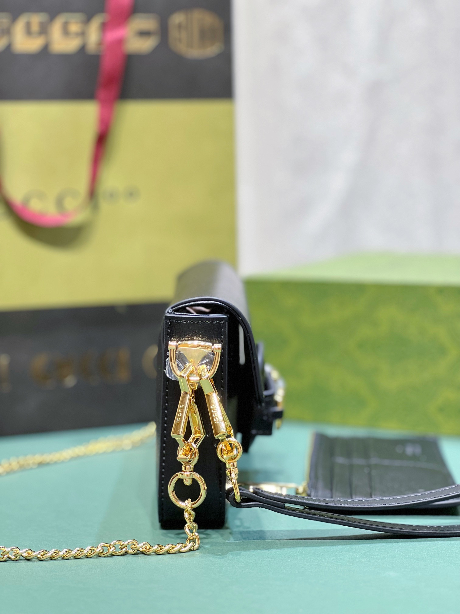 GUCCI HORSEBIT 1955 MINI BAG BLACK 8.5 x 4.9 x 1.2 - Image 4