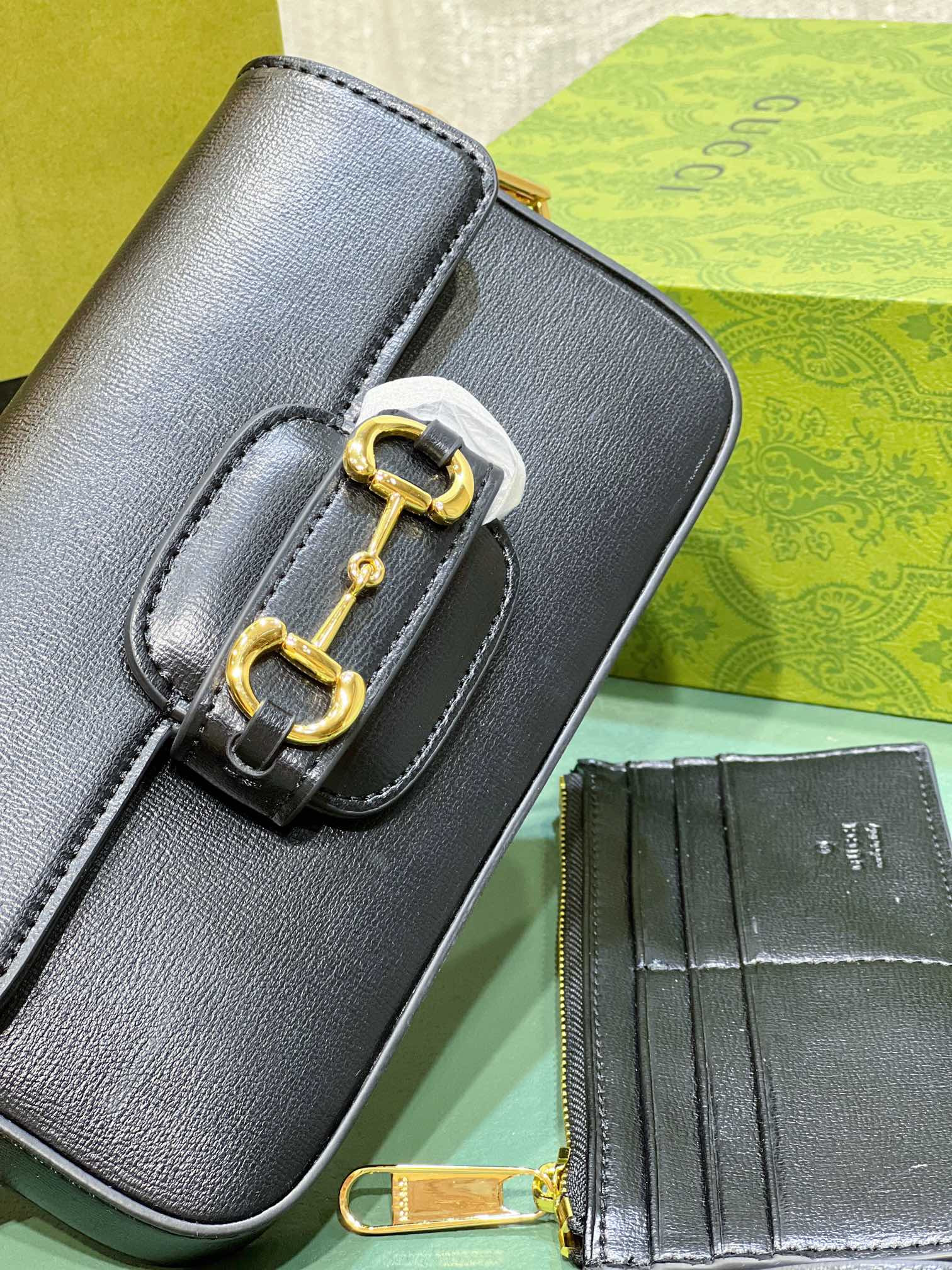 GUCCI HORSEBIT 1955 MINI BAG BLACK 8.5 x 4.9 x 1.2 - Image 6