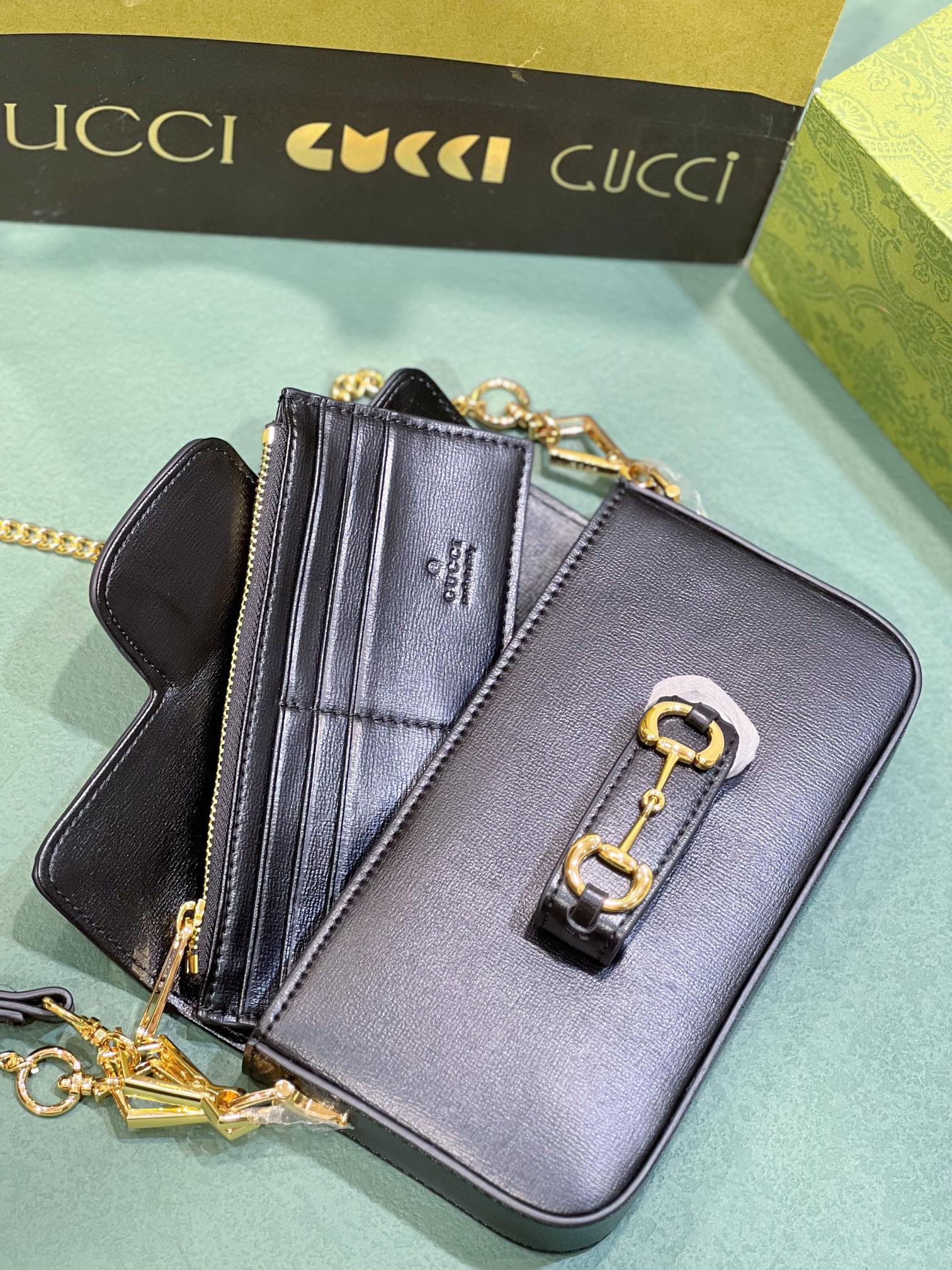 GUCCI HORSEBIT 1955 MINI BAG BLACK 8.5 x 4.9 x 1.2 - Image 7