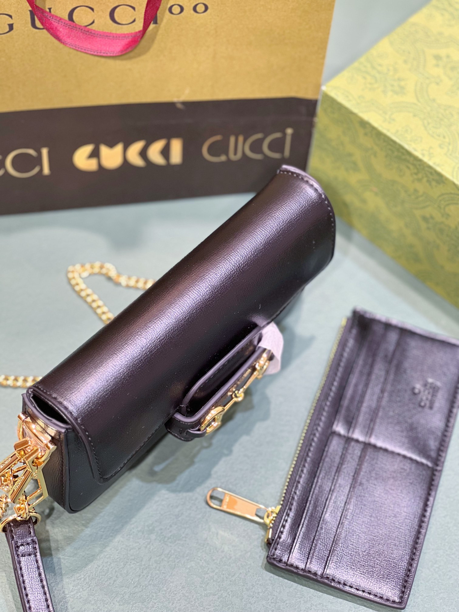 GUCCI HORSEBIT 1955 MINI BAG BLACK 8.5 x 4.9 x 1.2 - Image 8