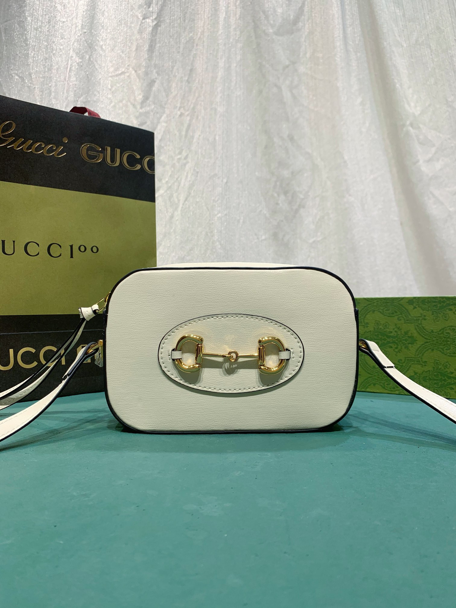 GUCCI HORSEBIT 1955 SMALL SHOULDER BAG WHITE 7.9 x 5.1 x 2.4 - Image 2