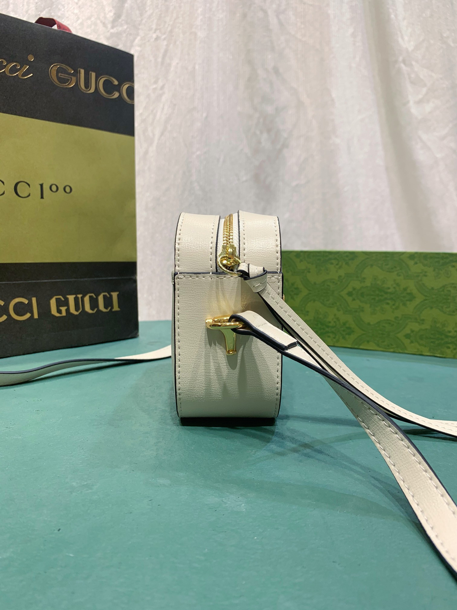 GUCCI HORSEBIT 1955 SMALL SHOULDER BAG WHITE 7.9 x 5.1 x 2.4 - Image 5