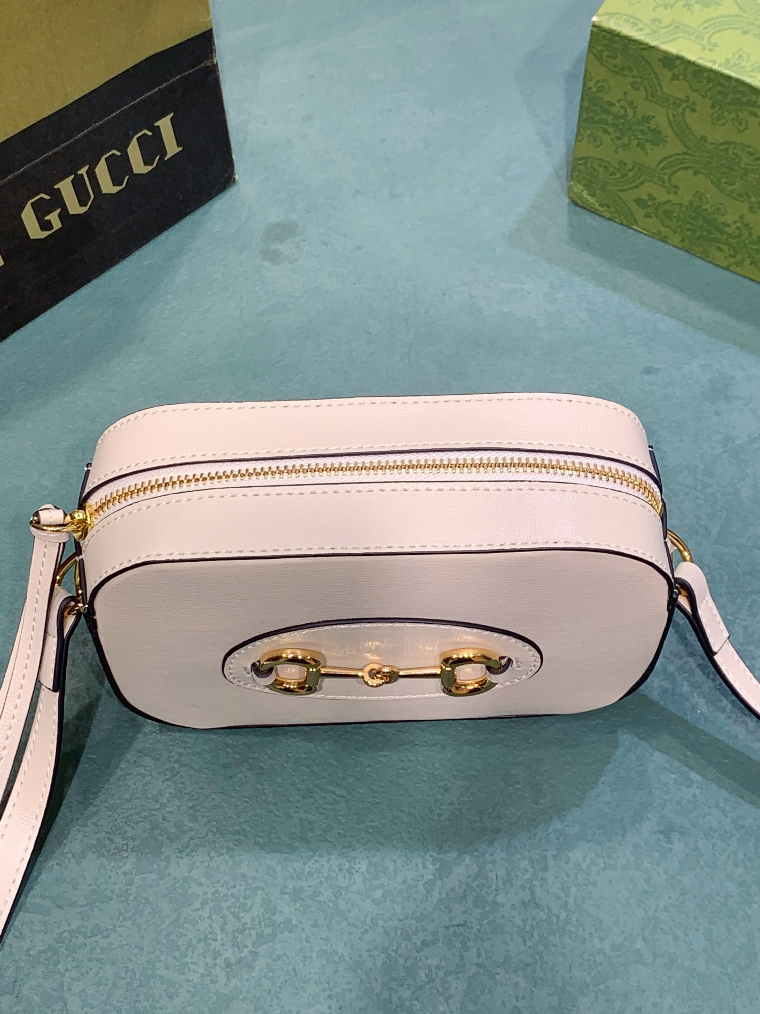 GUCCI HORSEBIT 1955 SMALL SHOULDER BAG WHITE 7.9 x 5.1 x 2.4 - Image 6