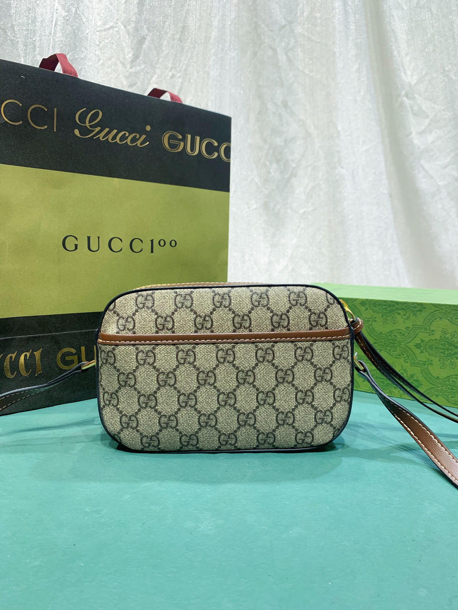 GUCCI HORSEBIT 1955 SMALL SHOULDER BAG Beige and ebony 7.9 x 5.1 x 2.4 - Image 3