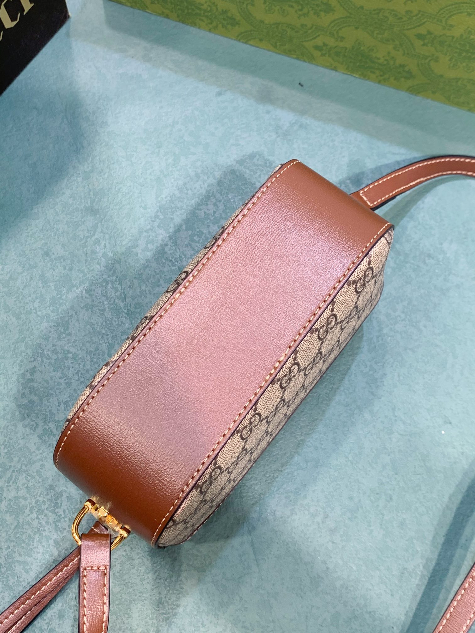 GUCCI HORSEBIT 1955 SMALL SHOULDER BAG Beige and ebony 7.9 x 5.1 x 2.4 - Image 6