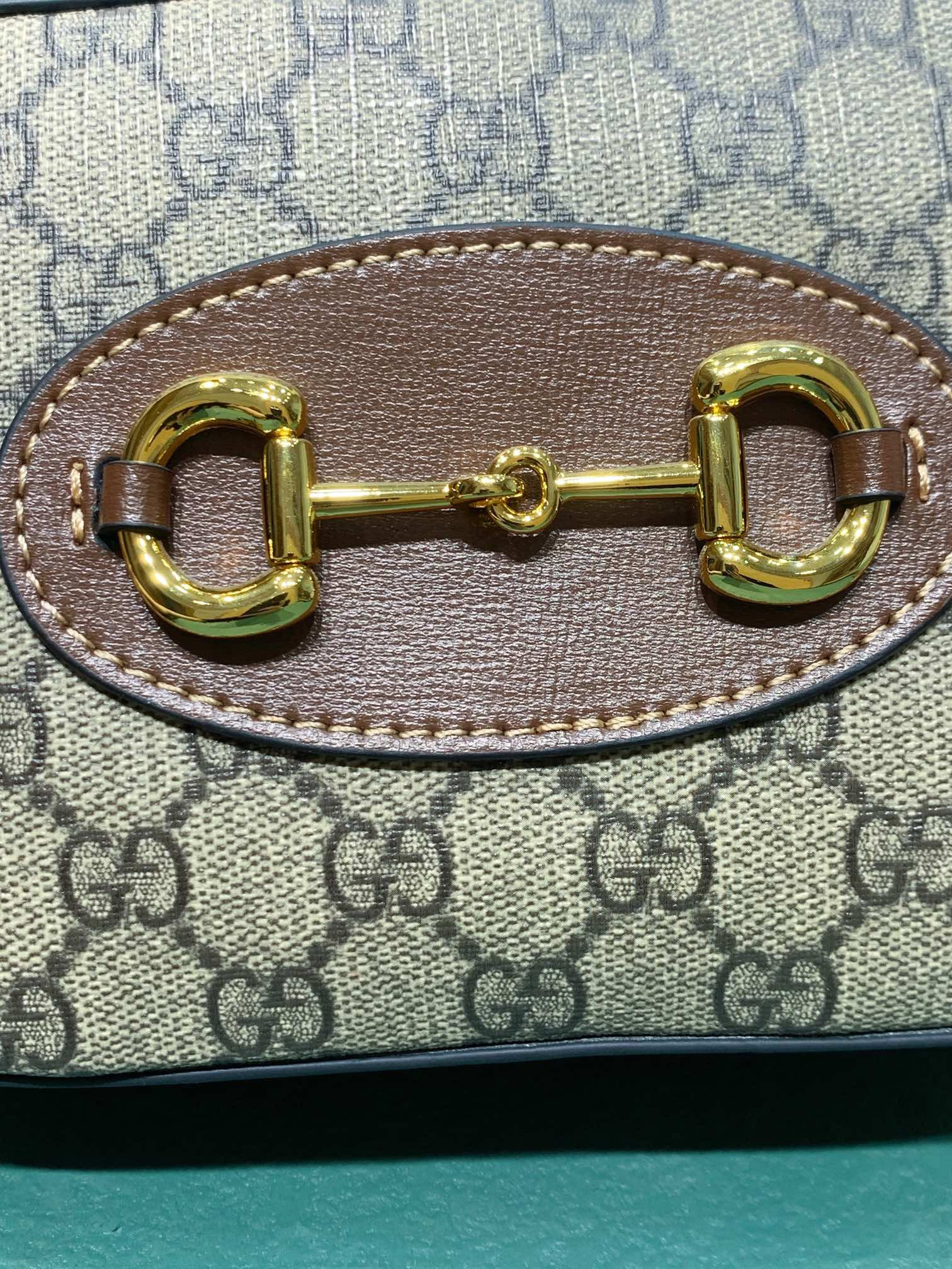 GUCCI HORSEBIT 1955 SMALL SHOULDER BAG Beige and ebony 7.9 x 5.1 x 2.4 - Image 8