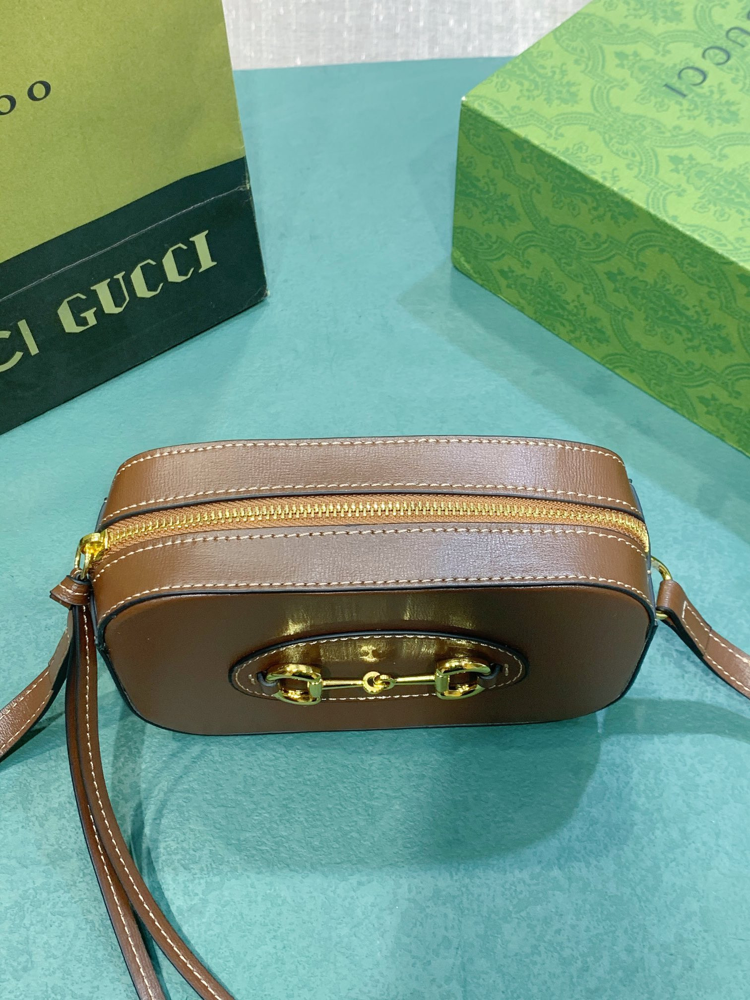 GUCCI HORSEBIT 1955 SMALL SHOULDER BAG BROWN 7.9 x 5.1 x 2.4 - Image 4