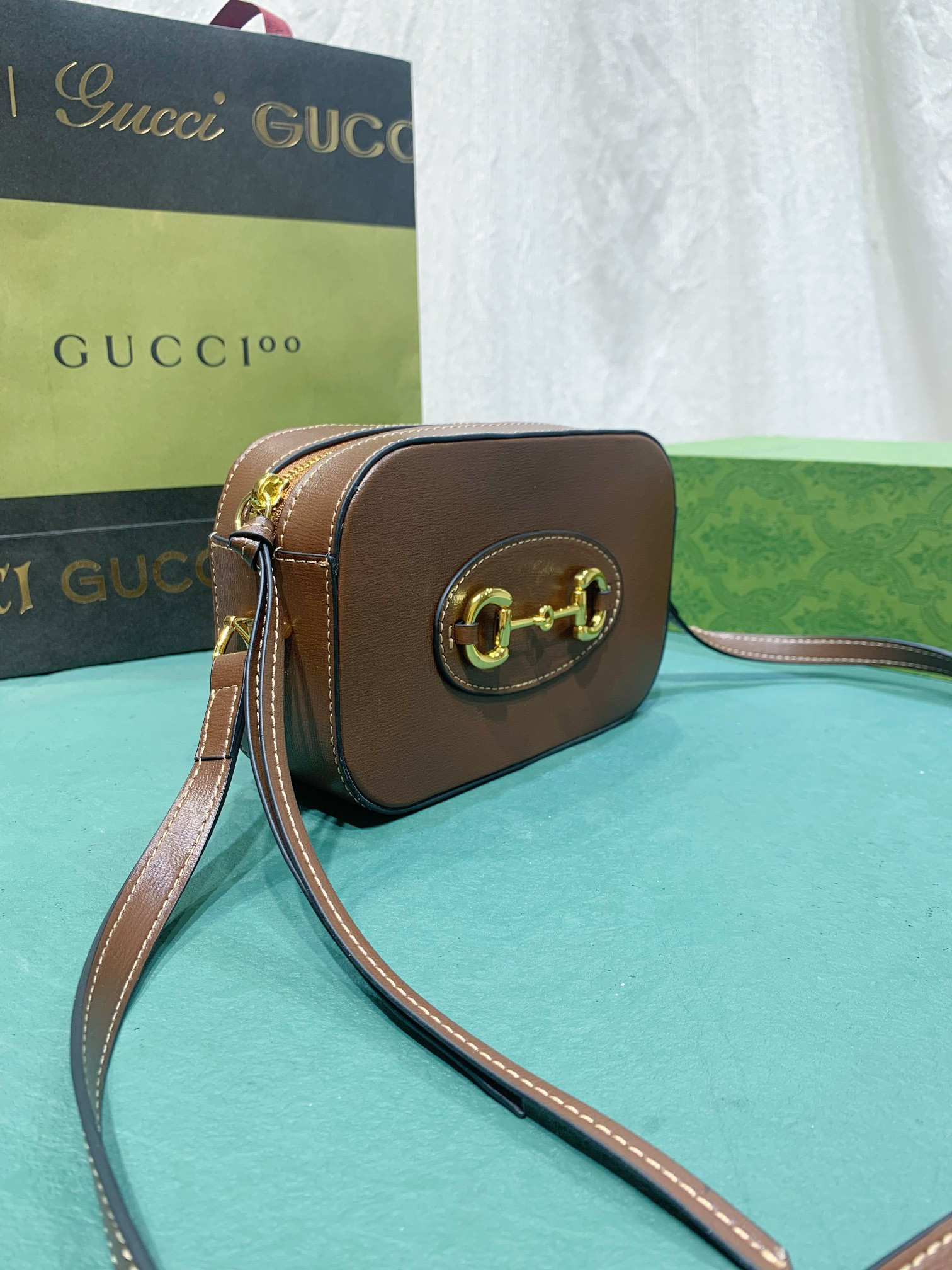 GUCCI HORSEBIT 1955 SMALL SHOULDER BAG BROWN 7.9 x 5.1 x 2.4 - Image 5