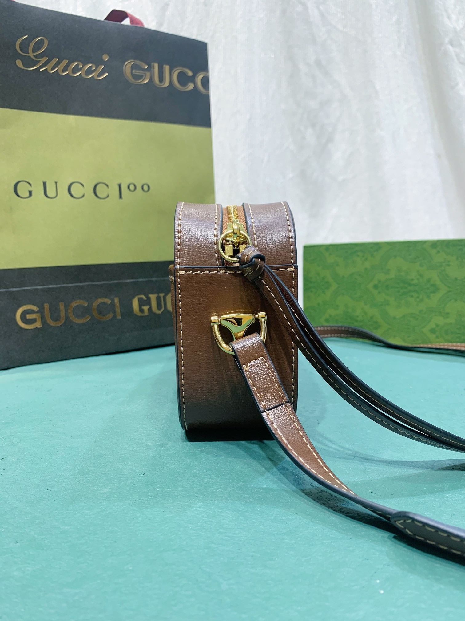 GUCCI HORSEBIT 1955 SMALL SHOULDER BAG BROWN 7.9 x 5.1 x 2.4 - Image 6