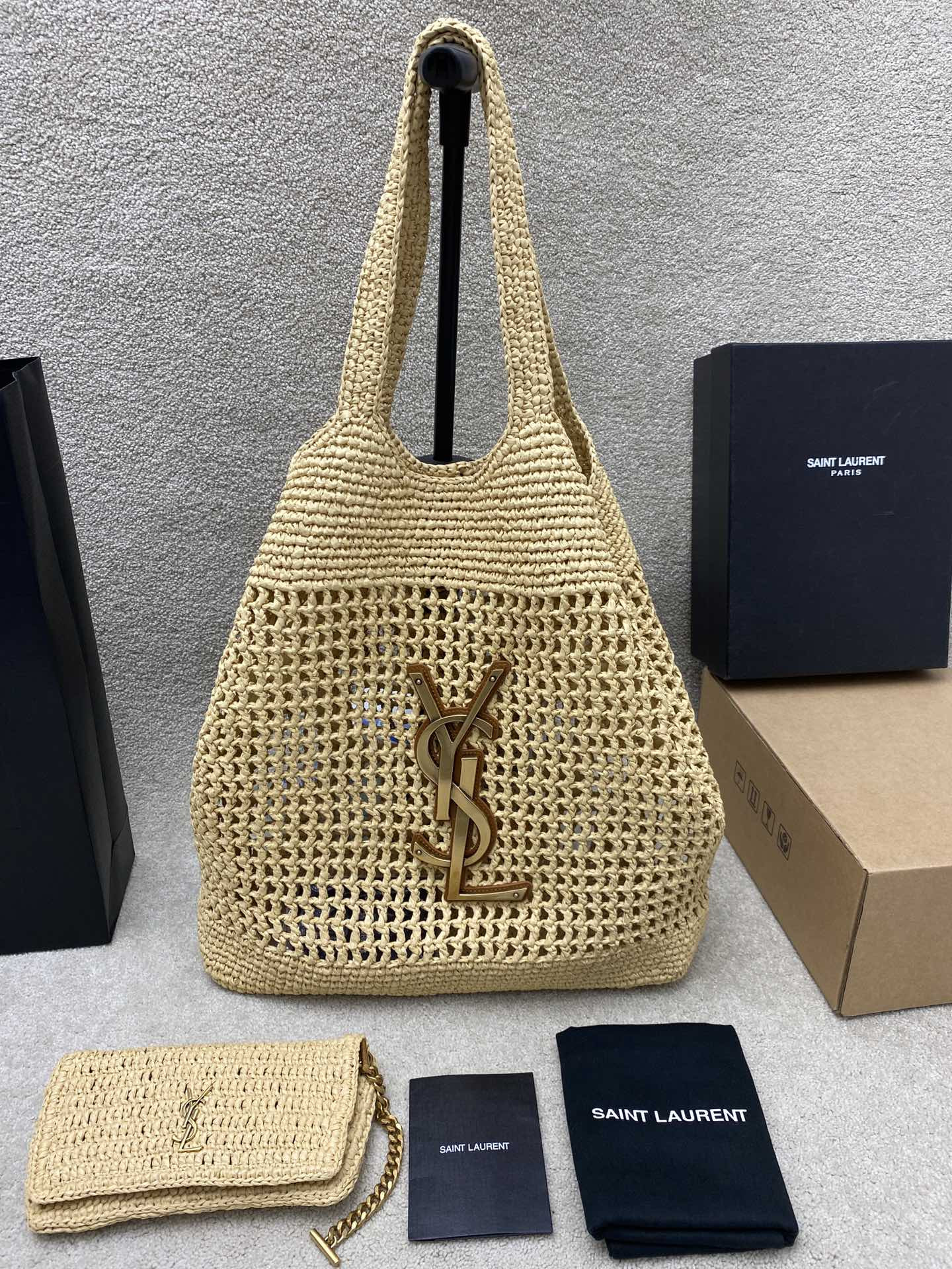 YSL ICARE IN RAFFIA Color Natural - Image 4
