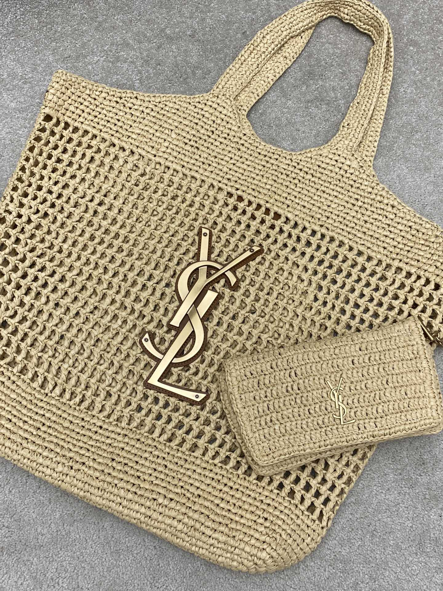 YSL ICARE IN RAFFIA Color Natural - Image 5
