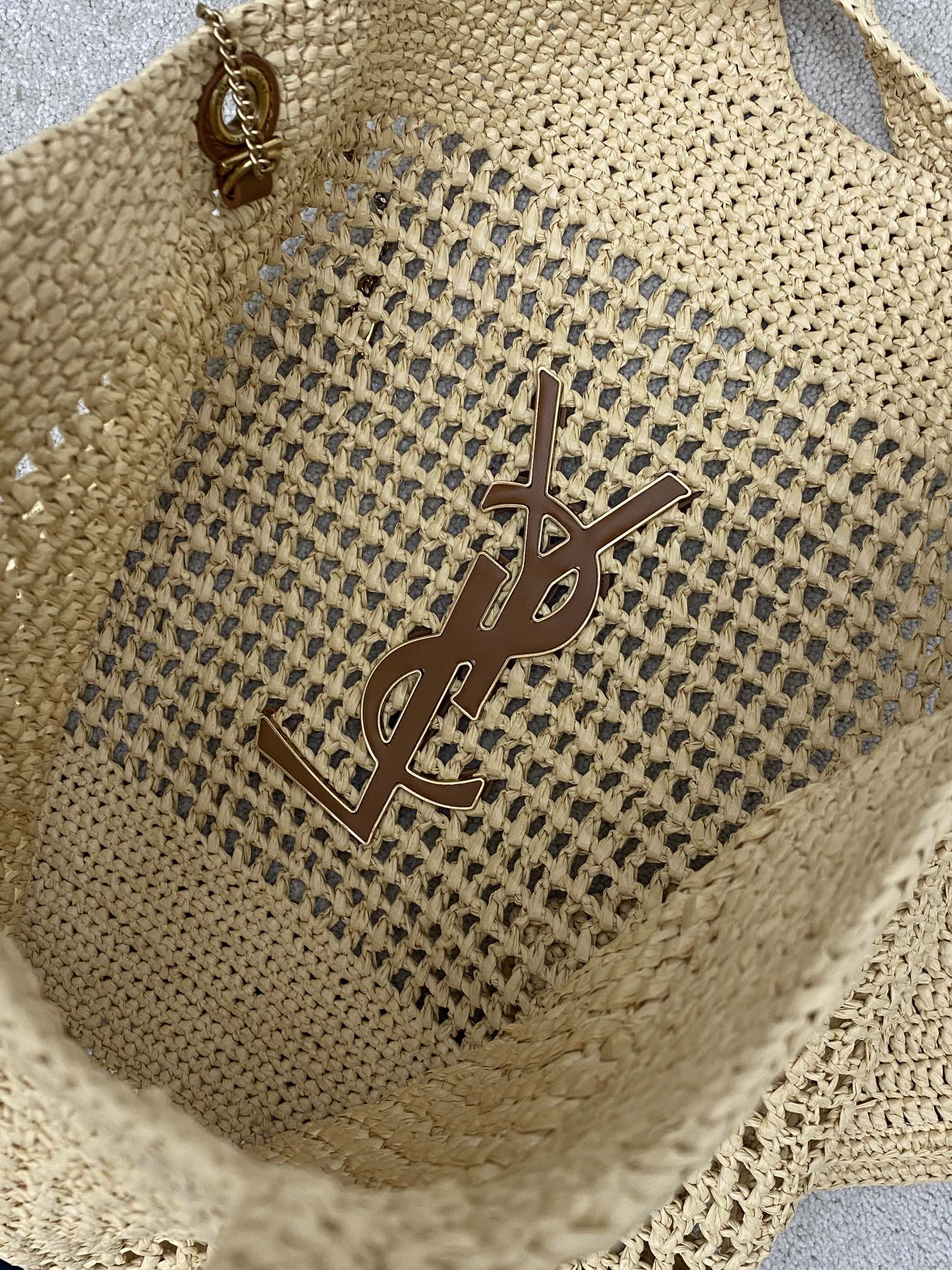 YSL ICARE IN RAFFIA Color Natural - Image 8