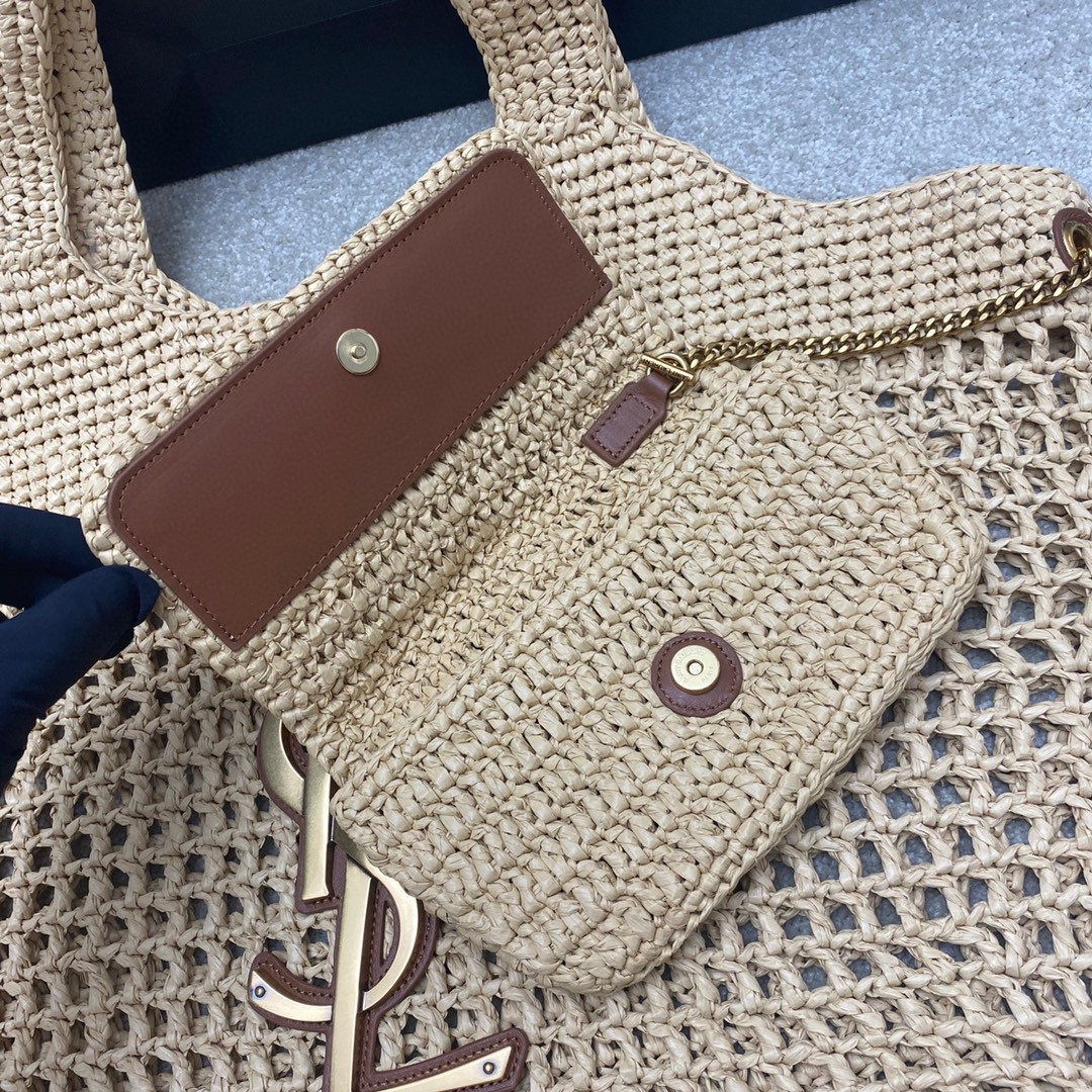 YSL ICARE IN RAFFIA Color Natural - Image 10