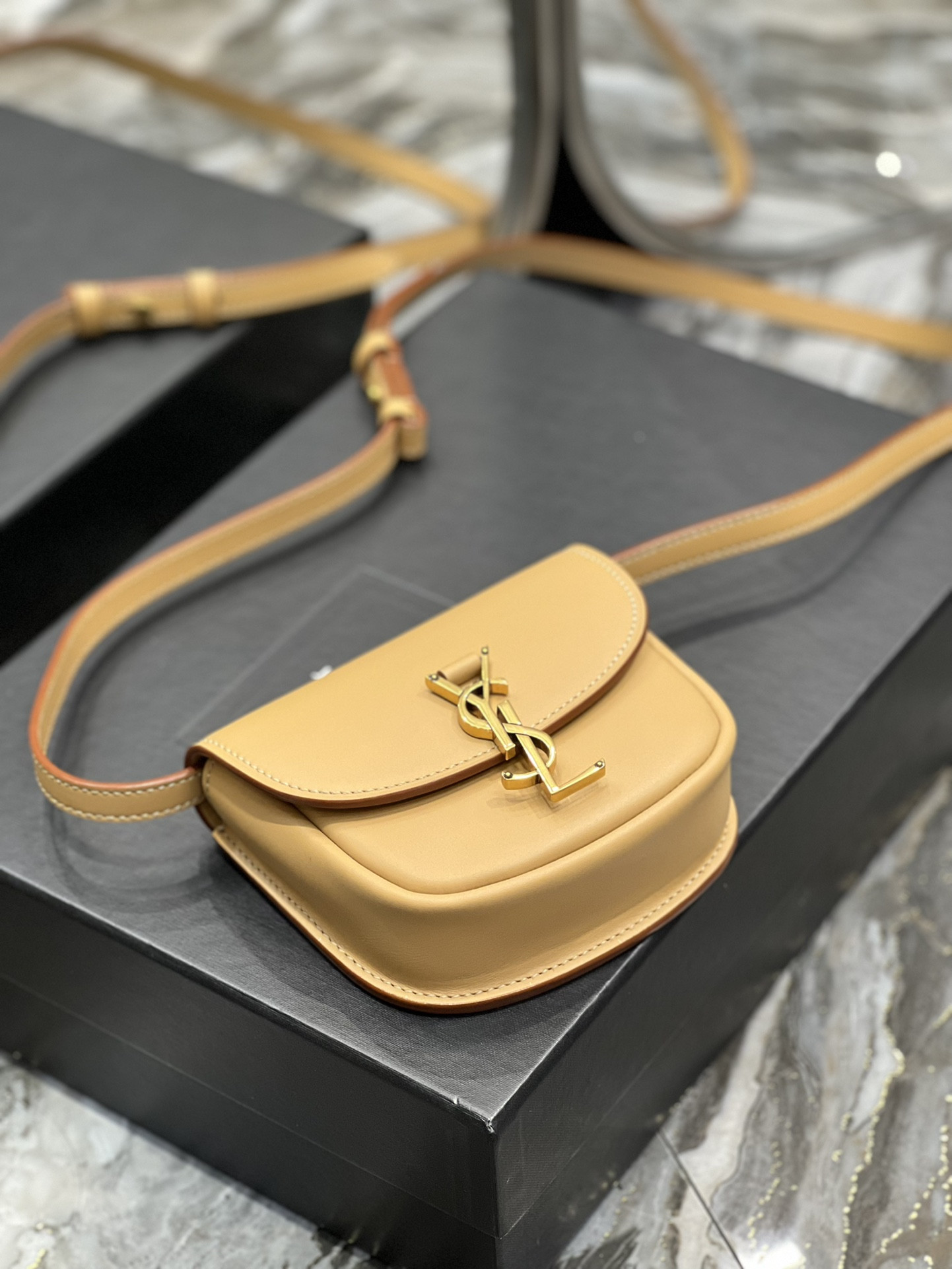YSL KAIA SMALL SATCHEL IN SMOOTH LEATHER 15x14x4.5cm - Image 8