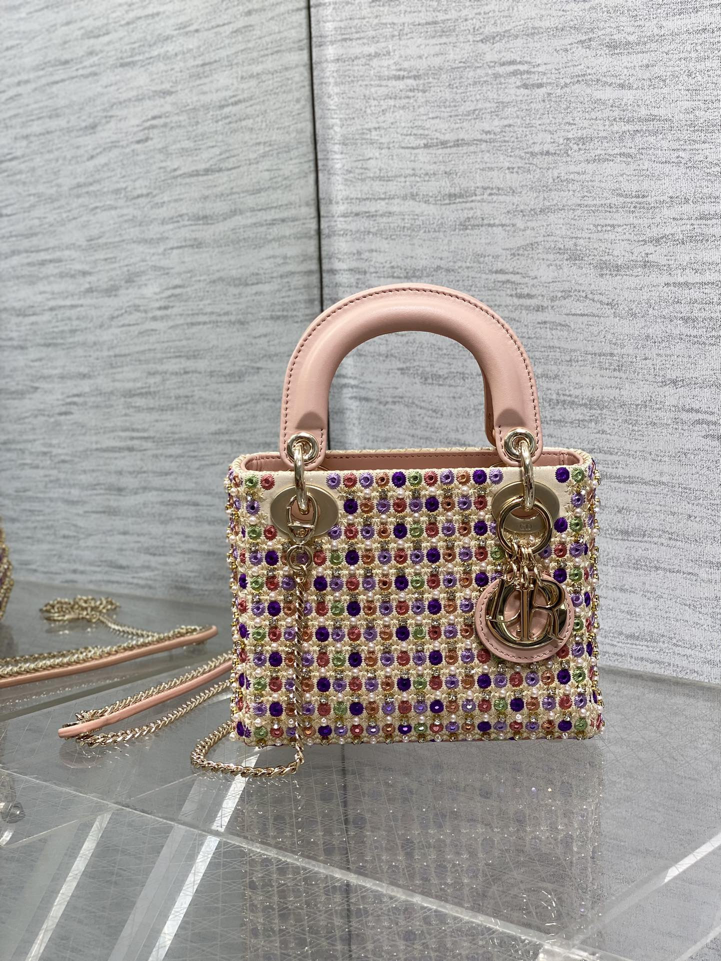 DIOR Artistic Limited Edition Three-Gusset Lady Dior Bag with Heavy Bead Embroidery 17CM - Image 2