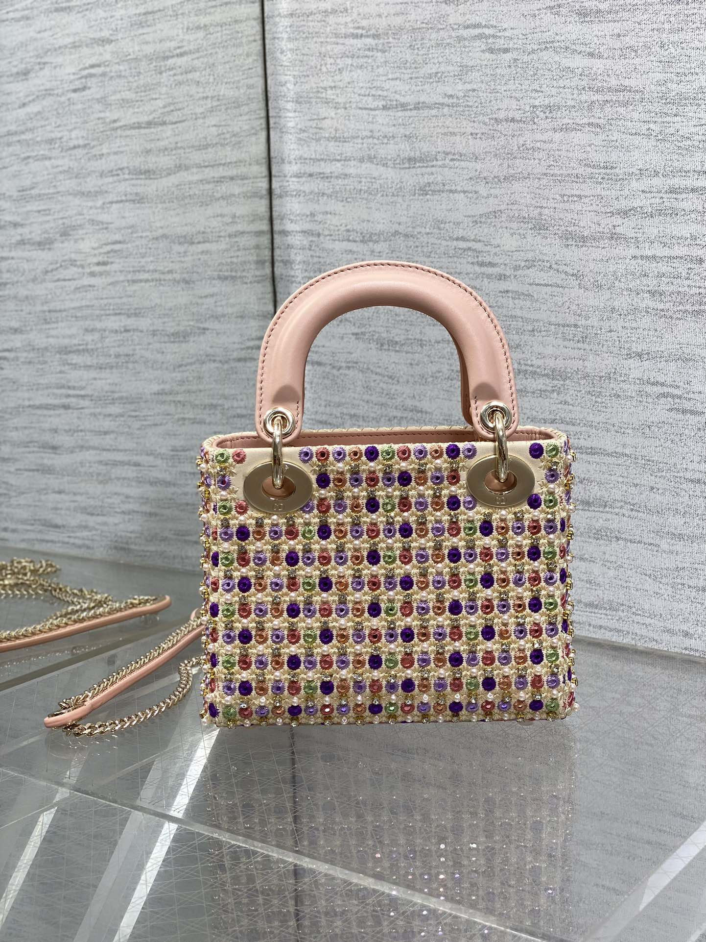 DIOR Artistic Limited Edition Three-Gusset Lady Dior Bag with Heavy Bead Embroidery 17CM - Image 4