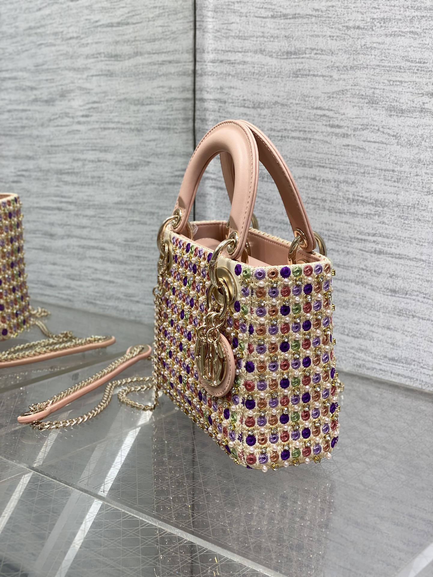DIOR Artistic Limited Edition Three-Gusset Lady Dior Bag with Heavy Bead Embroidery 17CM - Image 5