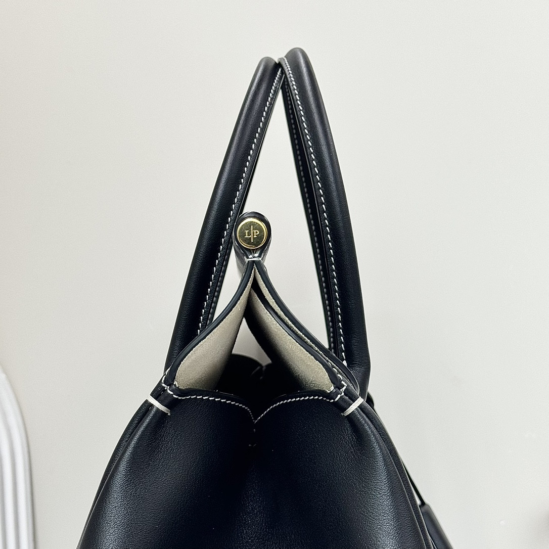 Loro Piana Loom Bag L32 Black Smooth Calfskin 33 x 23 x 18 cm - Image 6