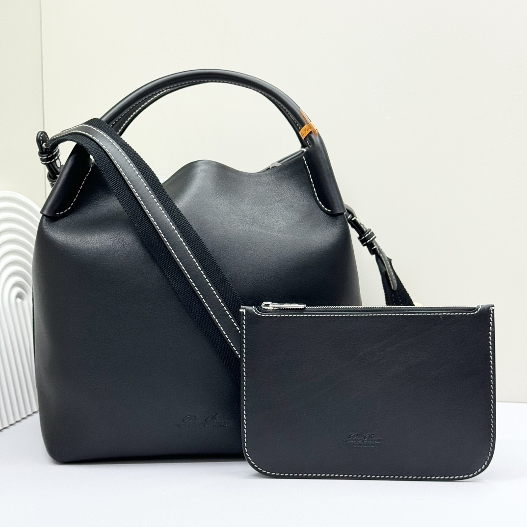 Loro Piana Large Bale Bag Smooth Calfskin 24 x 20 x 27 cm - Image 2