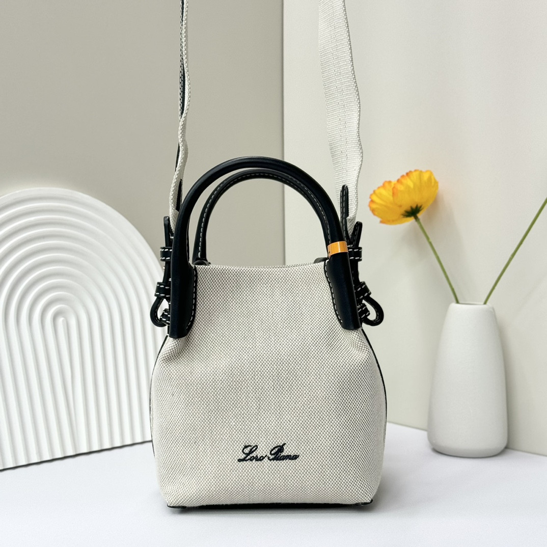Loro Piana Micro Bale Bag Cotton, Linen FAM7943 (23*16*14cm) - Image 2