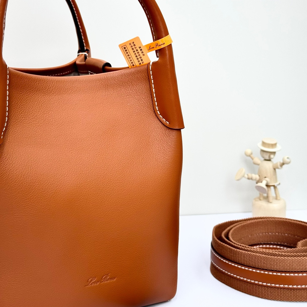 Loro Piana Small Bale Bag Smooth Calfskin(21*17*17cm) - Image 8