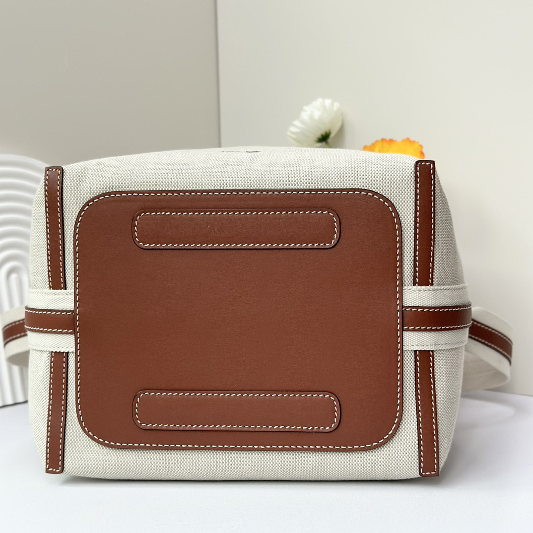 Loro Piana Large Bale Bag Cotton, Linen FAN4646 (27*24*20cm) - Image 5