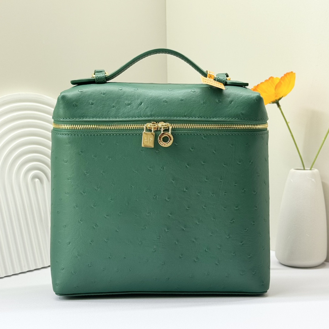 Loro Piana Extra Pocket backpack L23.5 Ostrich-grained Leather 23 x 21 x 8 cm - Image 2