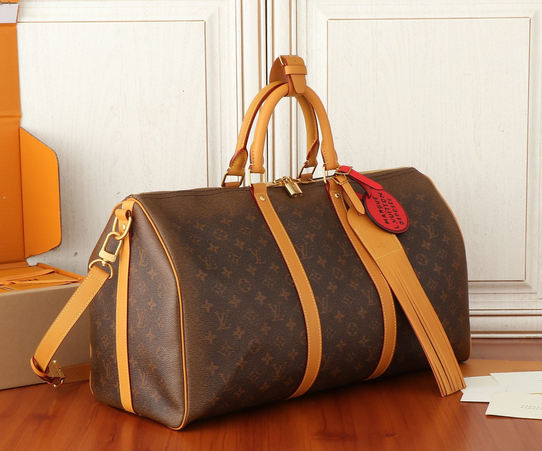 LV Keepall Bandoulière 50 24SS Marque L.Vuitton D¨¦pos M11541 50x29x23CM - Image 4