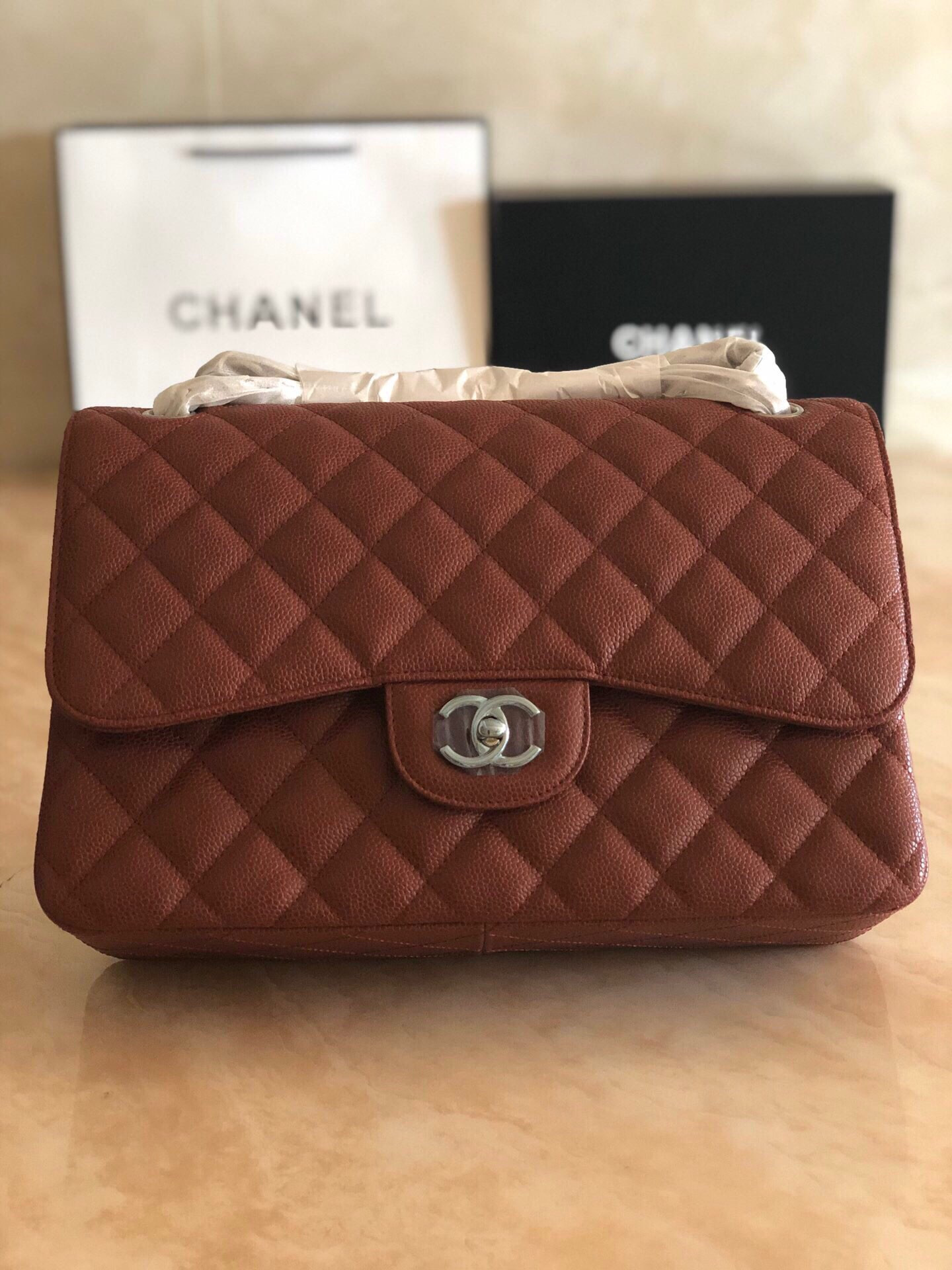 Chanel Classic Flap Jumbo 30cm CF Silver Hardware 7.6 × 11.7 × 3.9 in - Image 2