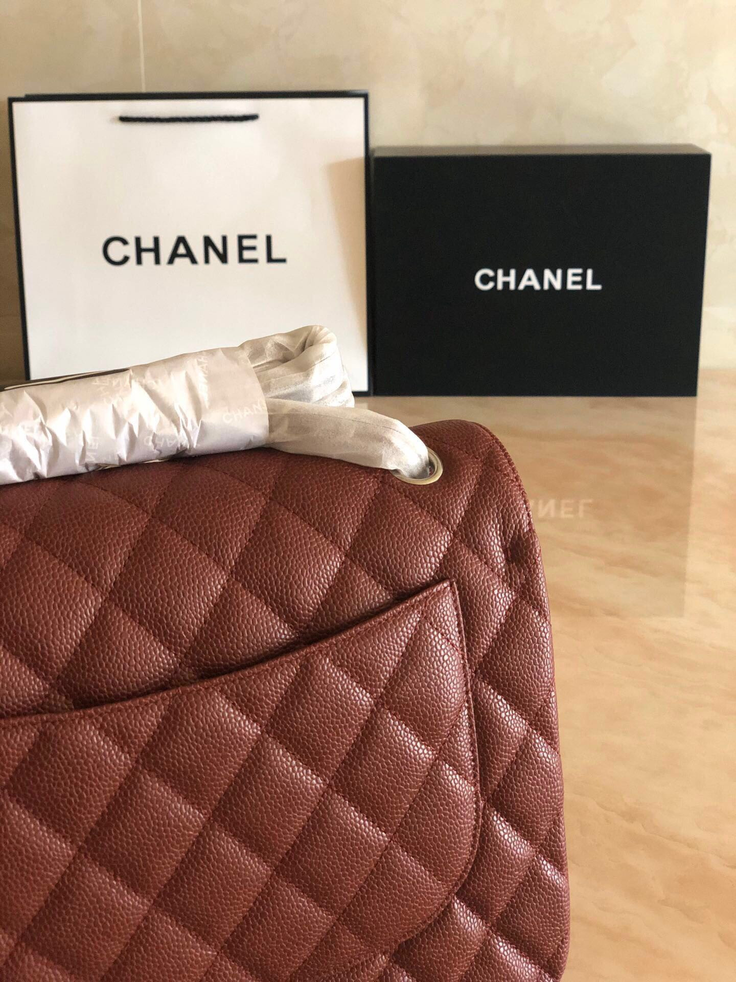 Chanel Classic Flap Jumbo 30cm CF Silver Hardware 7.6 × 11.7 × 3.9 in - Image 6