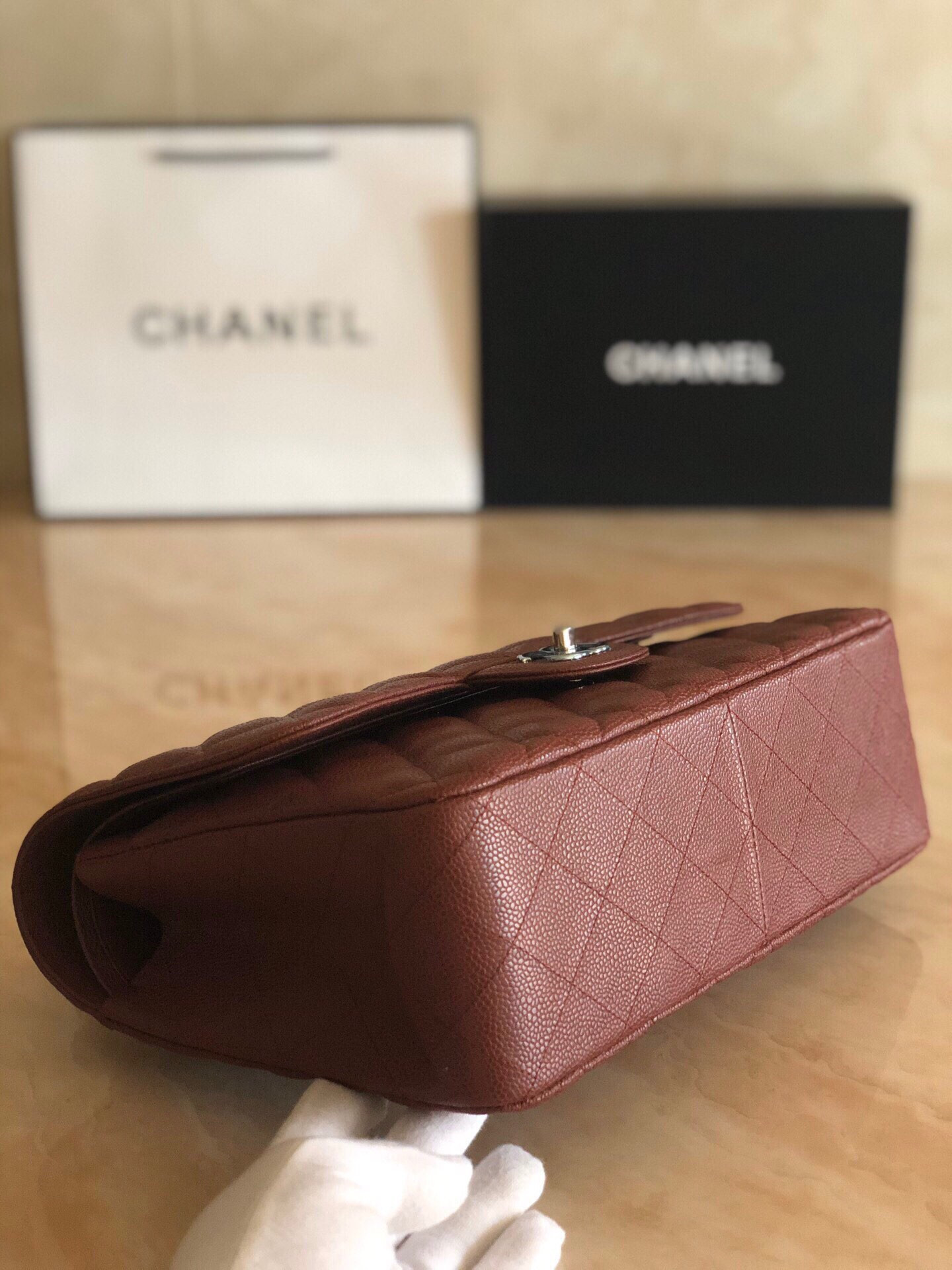 Chanel Classic Flap Jumbo 30cm CF Silver Hardware 7.6 × 11.7 × 3.9 in - Image 5