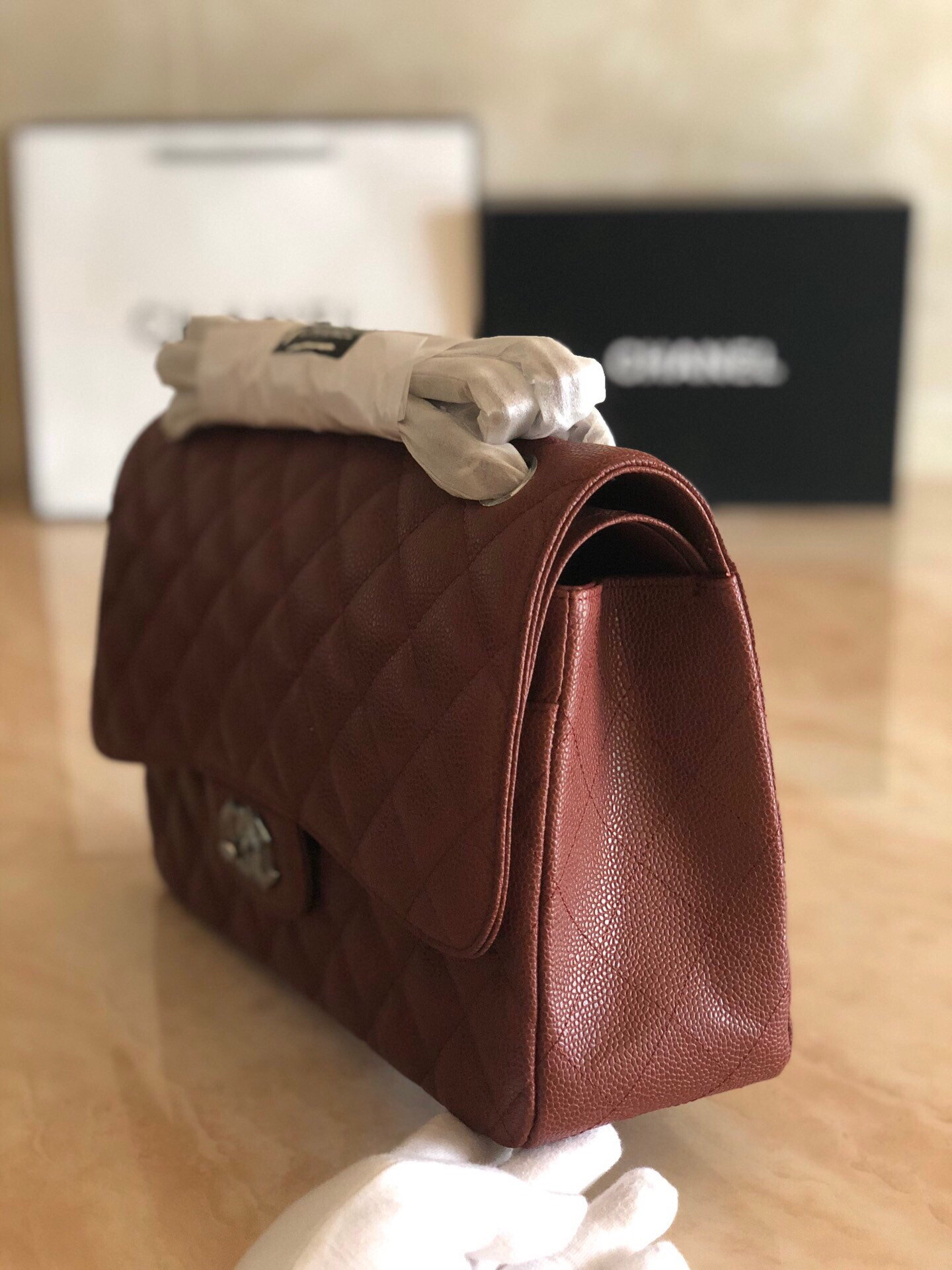 Chanel Classic Flap Jumbo 30cm CF Silver Hardware 7.6 × 11.7 × 3.9 in - Image 4