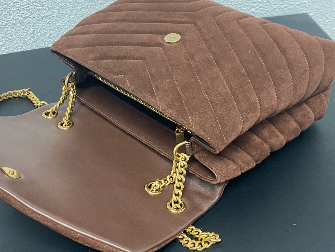 YSL LOULOU QUILTED SUEDE 32x22x9cm - Image 9